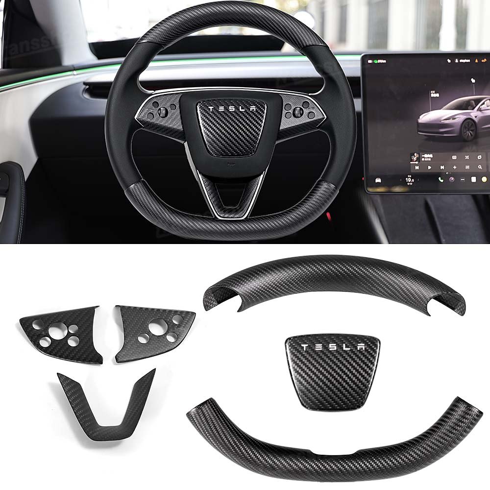 พวงมาลัย พวงมาลัย Hansshow Tesla Model Y Juniper (BUTTON COVERS FRAME)