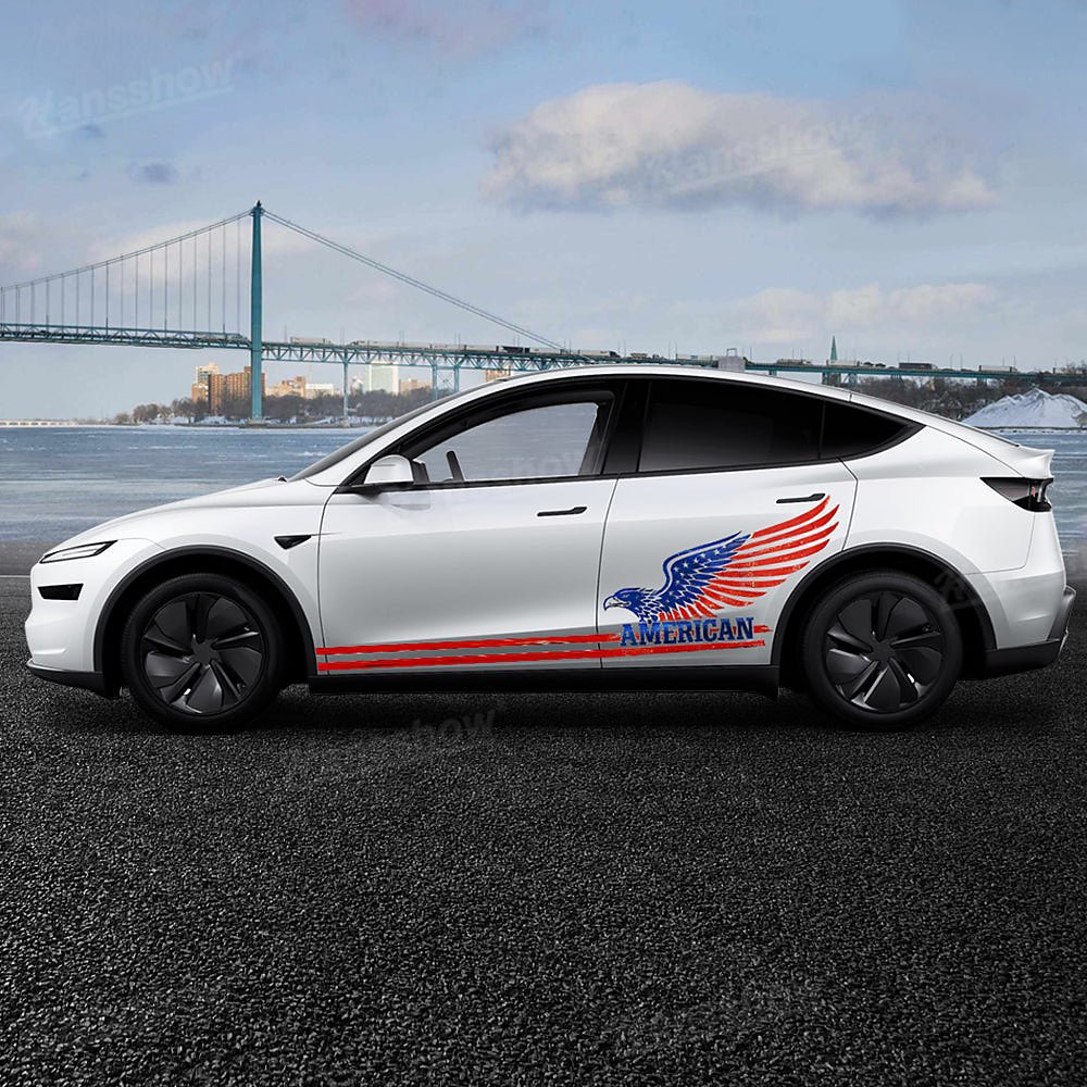 สติกเกอร์ตกแต่ง Hansshow Tesla Model Y Juniper (PATRIOTIC AMERICAN GRAPHIC)