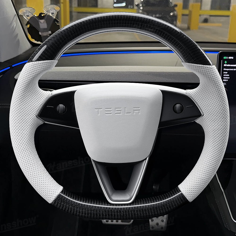 พวงมาลัย พวงมาลัย Hansshow Tesla Model Y Juniper (PERFORATED D-SHAPED ROUND)