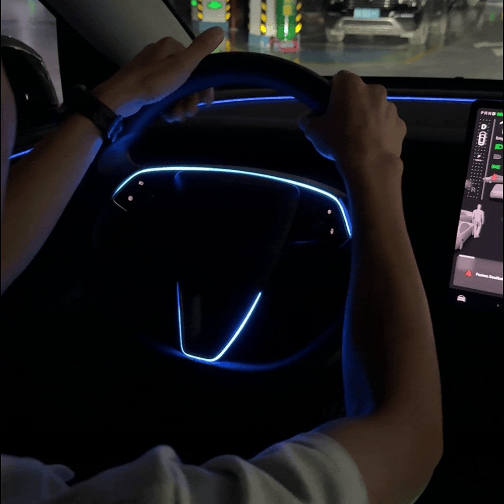 ไฟแอมเบียนต์ พวงมาลัย Hansshow Tesla Model Y Juniper Highland (2.0 BSD)