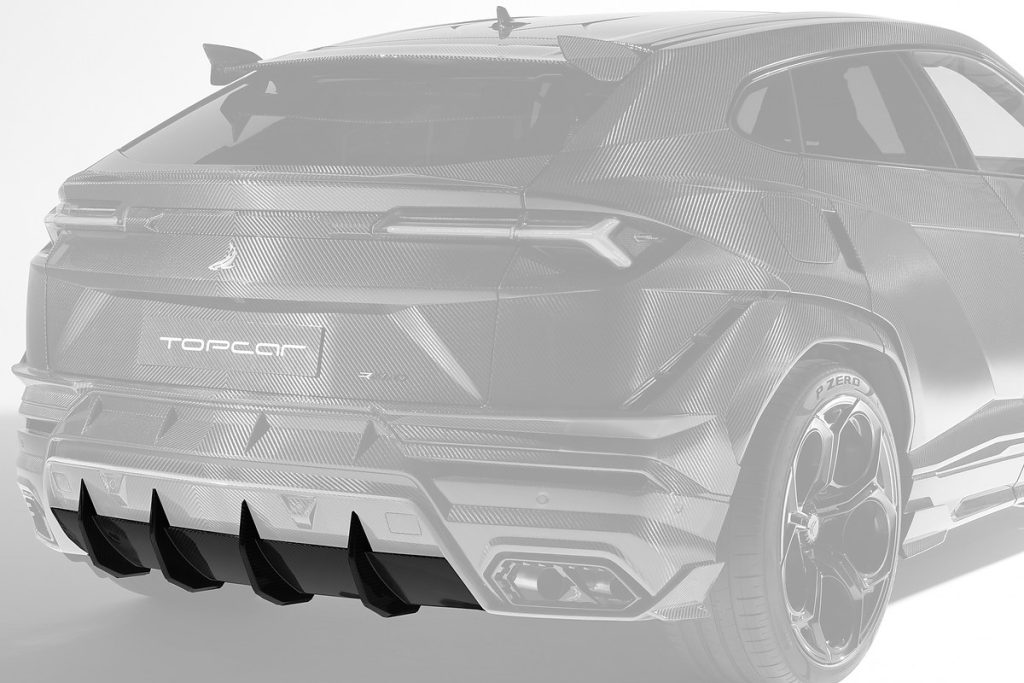 ดิฟฟิวเซอร์ท้าย Carbon Fiber ส่วนล่าง Lamborghini Urus ทรง TOPCAR R\’Evo Carbon Edition