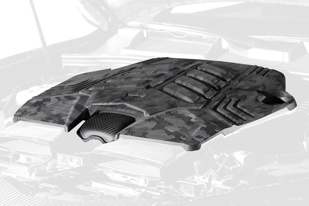 ฝาครอบเครื่องยนต์ Carbon Fiber Lamborghini Urus SE ทรง TOPCAR Light Pack