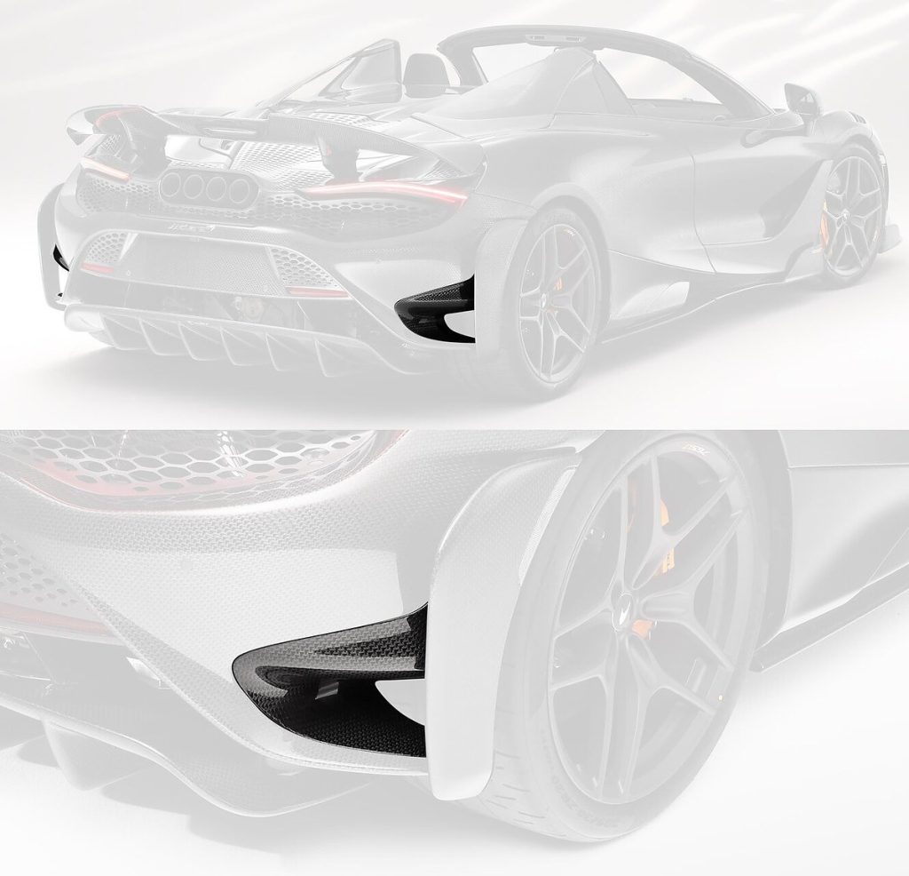 กันชนหลัง Carbon Fiber ช่องลมข้าง McLaren 765LT Spider ทรง TOPCAR Carbon Edition 2 ชิ้น