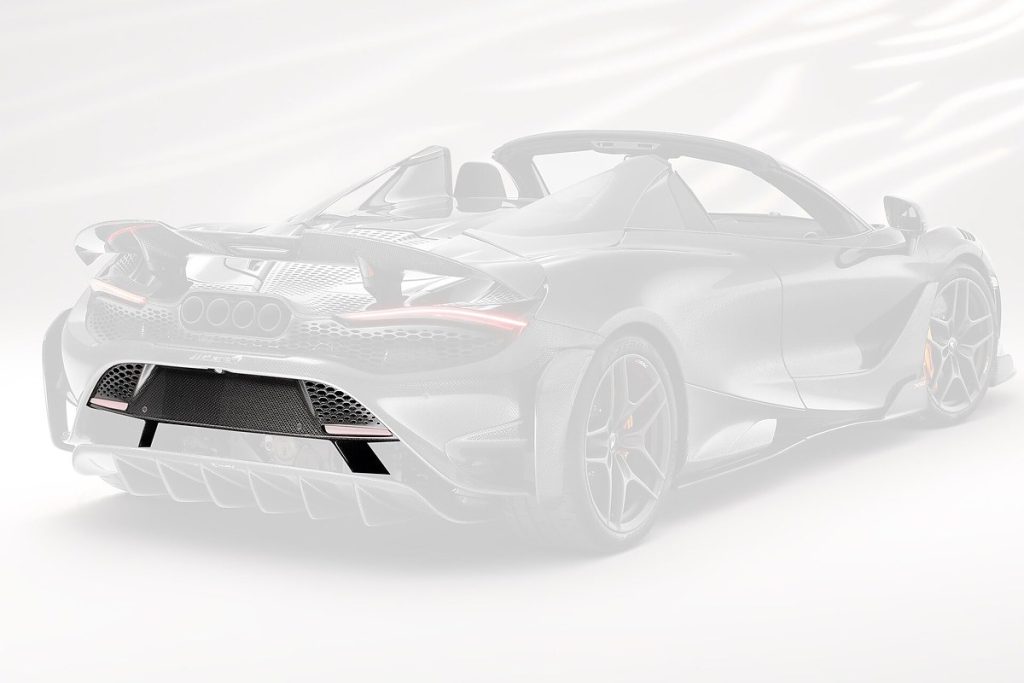 กันชนหลัง Carbon Fiber ตัวกลาง ลายรังผึ้ง McLaren 765LT Spider ทรง TOPCAR Carbon Edition