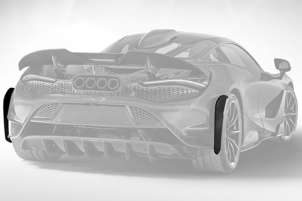 กันชนหลัง Carbon Fiber ครีบข้าง McLaren 765LT Coupe ทรง TOPCAR Carbon Edition 2 ชิ้น