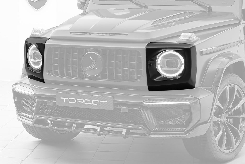 ไฟหน้า Carbon Fiber ฝาครอบ MERCEDES BENZ W464 G-Class แบบพ่นสี ทรง TOPCAR INFERNO 2 ชิ้น