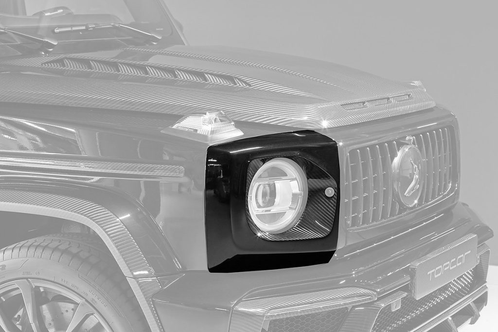 ไฟหน้า Carbon Fiber ฝาครอบ MERCEDES BENZ W464 G-Class ทรง TOPCAR INFERNO 2 ชิ้น