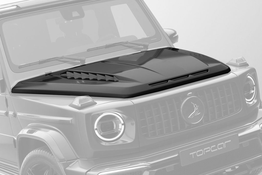 ฝากระโปรงหน้า Carbon Fiber MERCEDES BENZ W464 G-Class แบบพ่นสี ทรง TOPCAR INFERNO