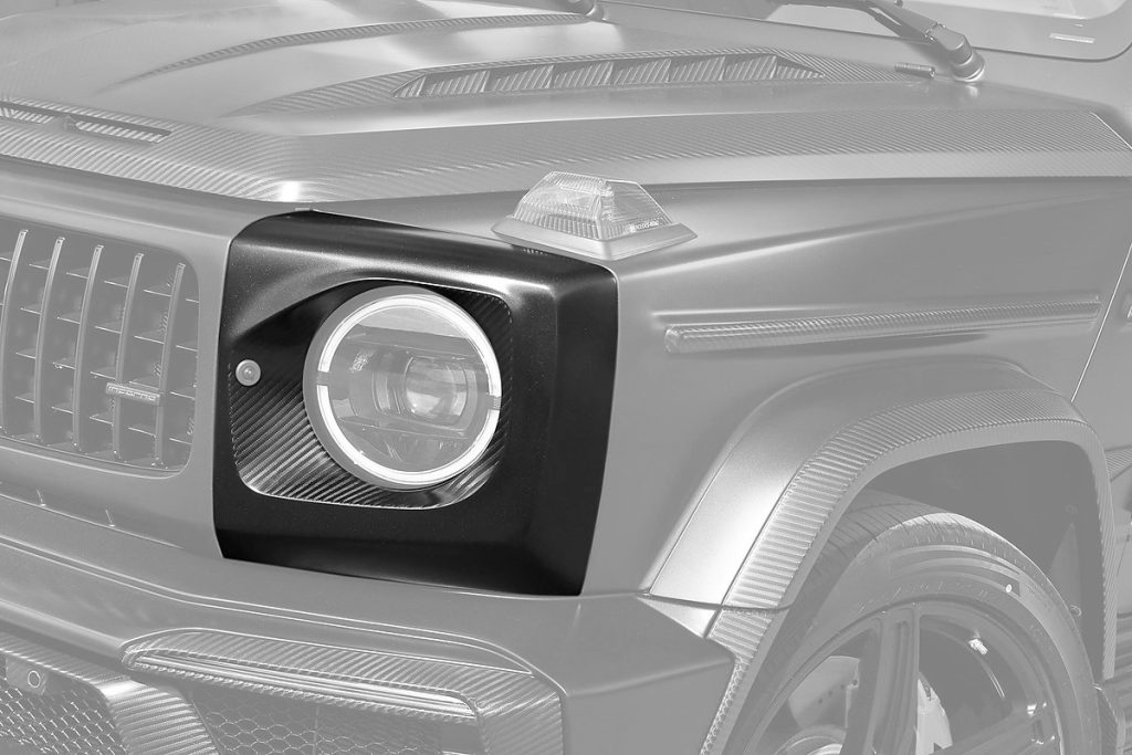 ไฟหน้า Carbon Fiber ฝาครอบ MERCEDES BENZ W464 G-Class ทรง TOPCAR INFERNO Light 2 ชิ้น