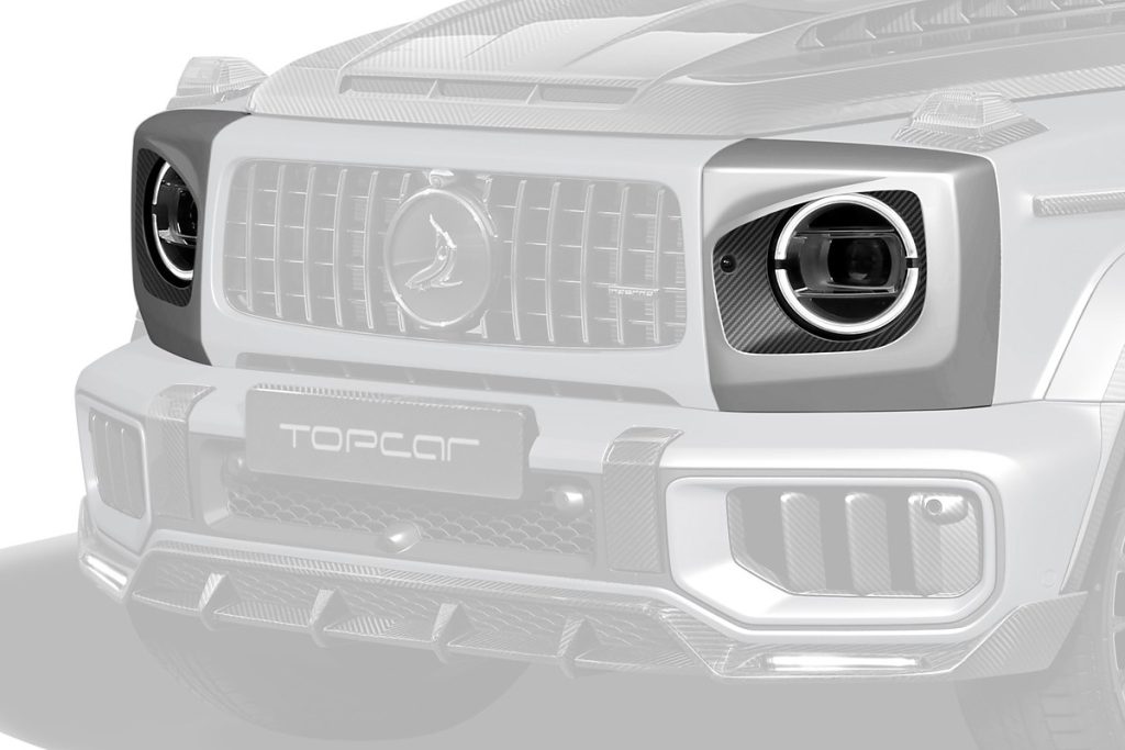 ไฟหน้า Carbon Fiber ฝาครอบ MERCEDES BENZ W464 G-Class ทรง TOPCAR INFERNO Light 2 ชิ้น (Angry)