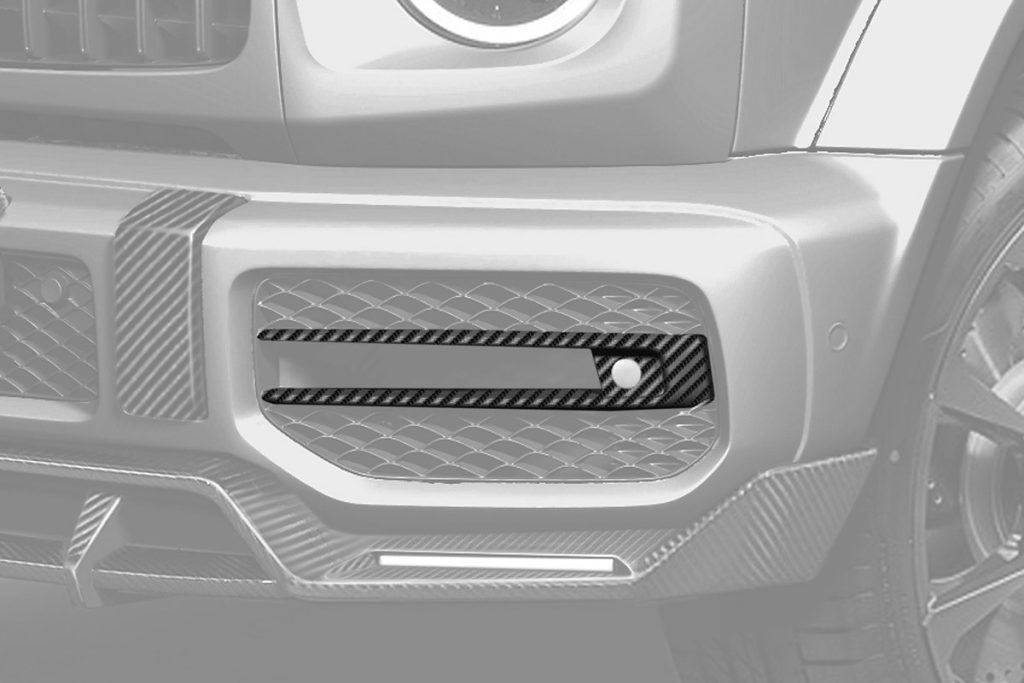 กันชนหน้า Carbon Fiber ชิ้นเสริม MERCEDES BENZ W464 G-Class ทรง TOPCAR INFERNO Light 2 ชิ้น