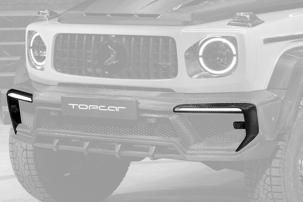ลิ้นหน้า Carbon Fiber ซ้าย-ขวา MERCEDES BENZ G63 4×4² ทรง TOPCAR INFERNO