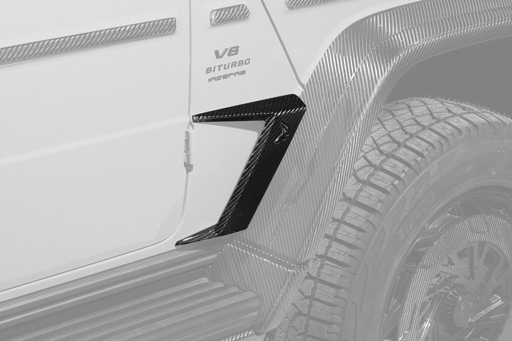 โลโก้ Carbon Fiber ลาย Shark MERCEDES BENZ G63 4×4² ทรง TOPCAR INFERNO 2 ชิ้น