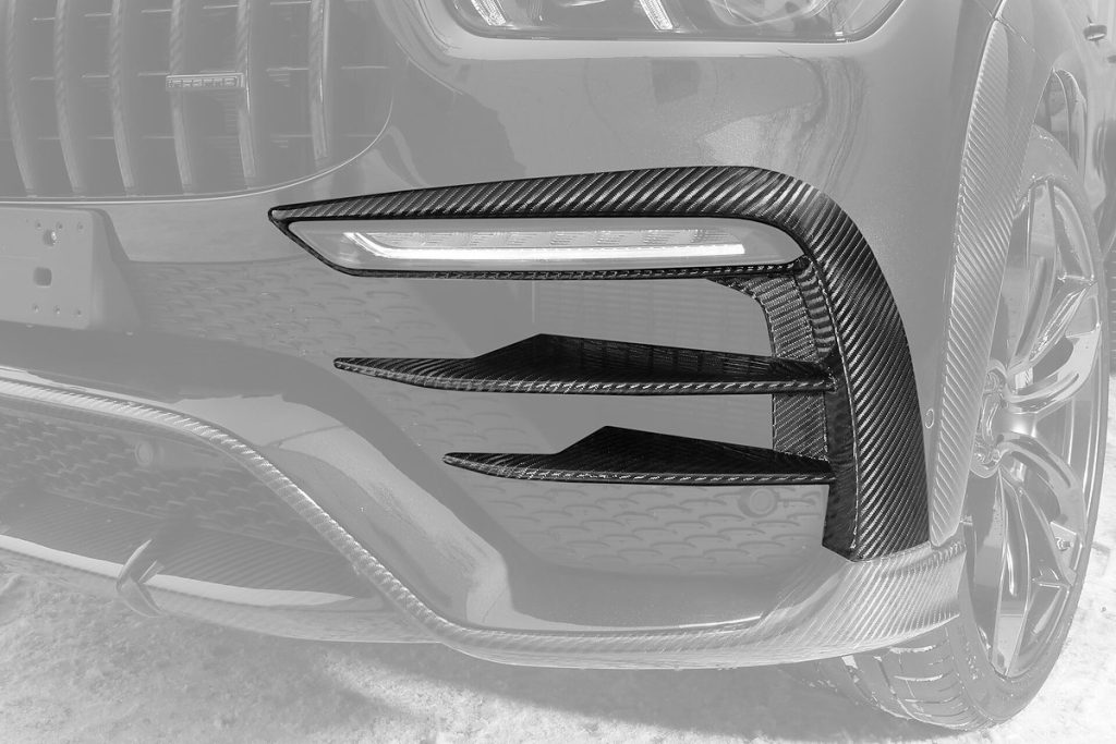 ลิ้นหน้า Carbon Fiber ซ้าย-ขวา MERCEDES BENZ C167 GLE Coupe แบบพ่นสี ทรง TOPCAR INFERNO 4 ชิ้น
