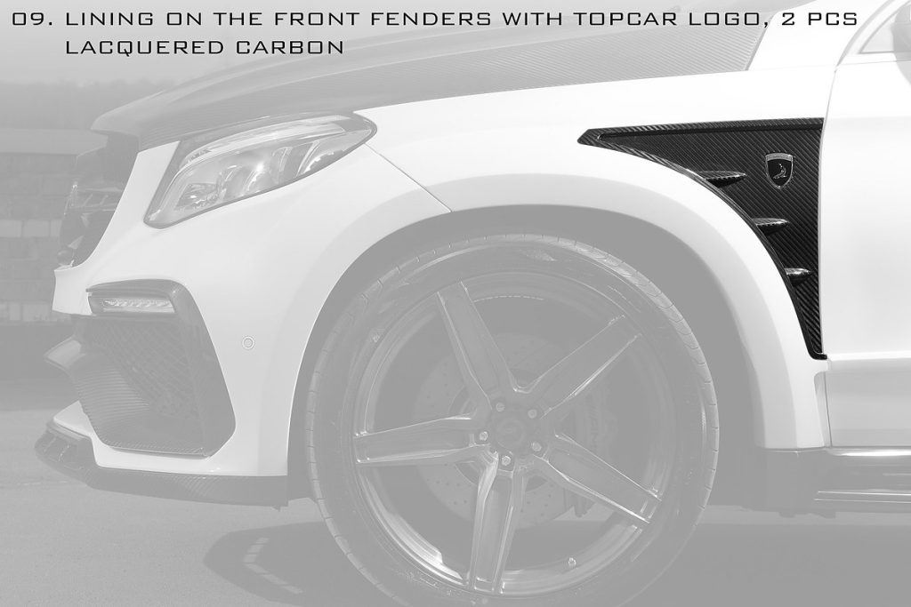 แก้มข้างหน้า Carbon Fiber คาร์บอนเคลือบเงา MERCEDES BENZ C292 GLE Coupe ทรง TOPCAR INFERNO 2 ชิ้น