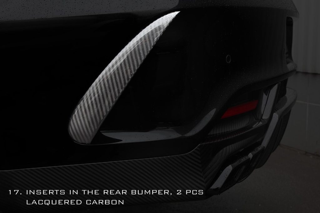 กันชนหลัง Carbon Fiber ชิ้นเสริม คาร์บอนเคลือบเงา MERCEDES BENZ C292 GLE Coupe ทรง TOPCAR INFERNO 2 ชิ้น