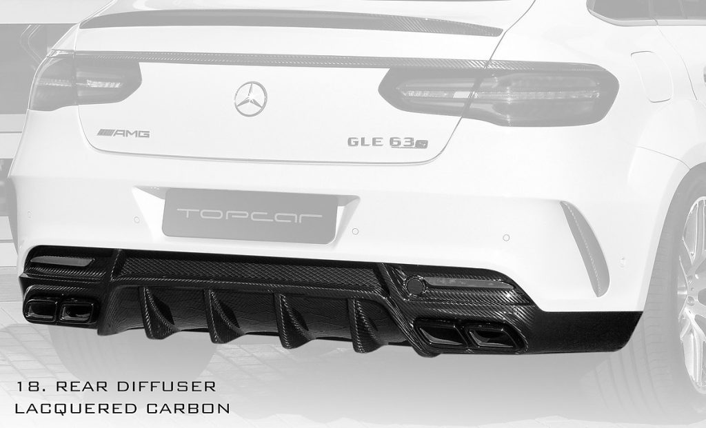 ดิฟฟิวเซอร์ท้าย Carbon Fiber คาร์บอนเคลือบเงา MERCEDES BENZ C292 GLE Coupe ทรง TOPCAR INFERNO