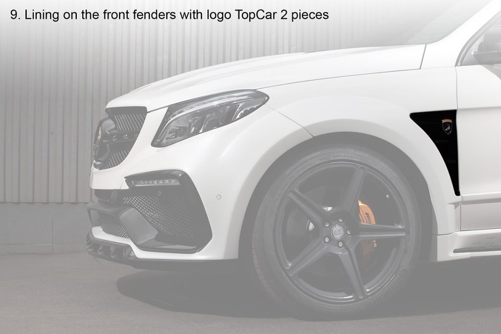 แก้มข้างหน้า MERCEDES BENZ W166 GLE ทรง TOPCAR INFERNO 2 ชิ้น (Lining Fenders Logo)