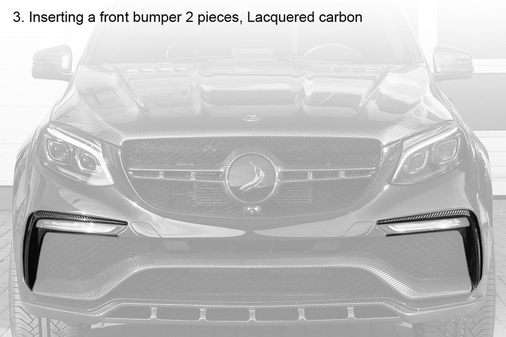 กันชนหน้า Carbon Fiber คาร์บอนเคลือบเงา MERCEDES BENZ W166 GLE ทรง TOPCAR INFERNO 2 ชิ้น