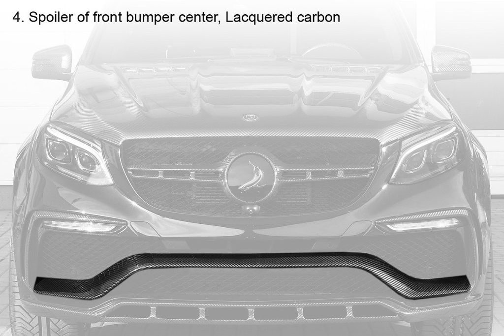 ลิ้นหน้า Carbon Fiber ตัวกลาง คาร์บอนเคลือบเงา MERCEDES BENZ W166 GLE ทรง TOPCAR INFERNO