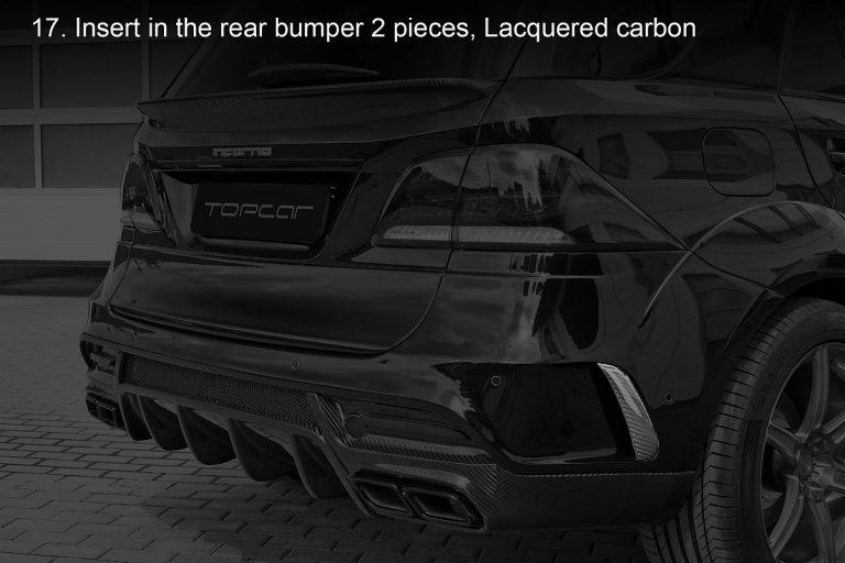 后保险杠 Carbon Fiber 加装件亮光碳纤维 MERCEDES BENZ W166 GLE 款式 TOPCAR INFERNO 2 件