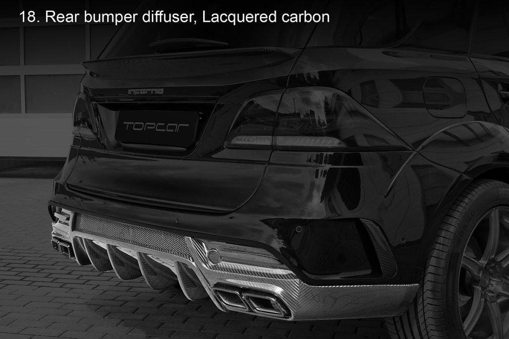 ดิฟฟิวเซอร์ท้าย Carbon Fiber คาร์บอนเคลือบเงา MERCEDES BENZ W166 GLE ทรง TOPCAR INFERNO