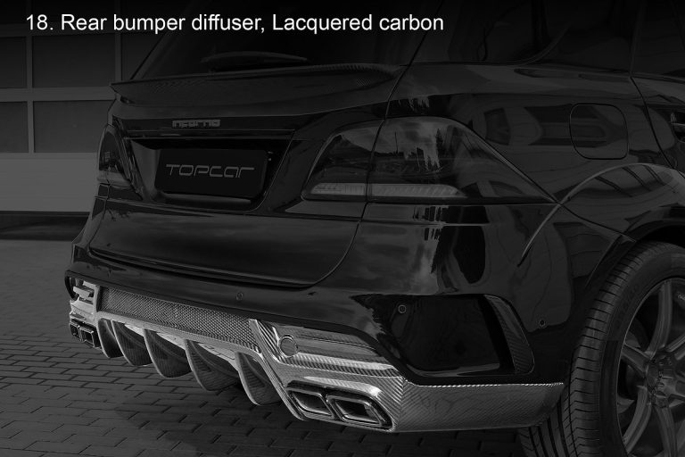 ดิฟฟิวเซอร์ท้าย Carbon Fiber คาร์บอนเคลือบเงา MERCEDES BENZ W166 GLE ทรง TOPCAR INFERNO