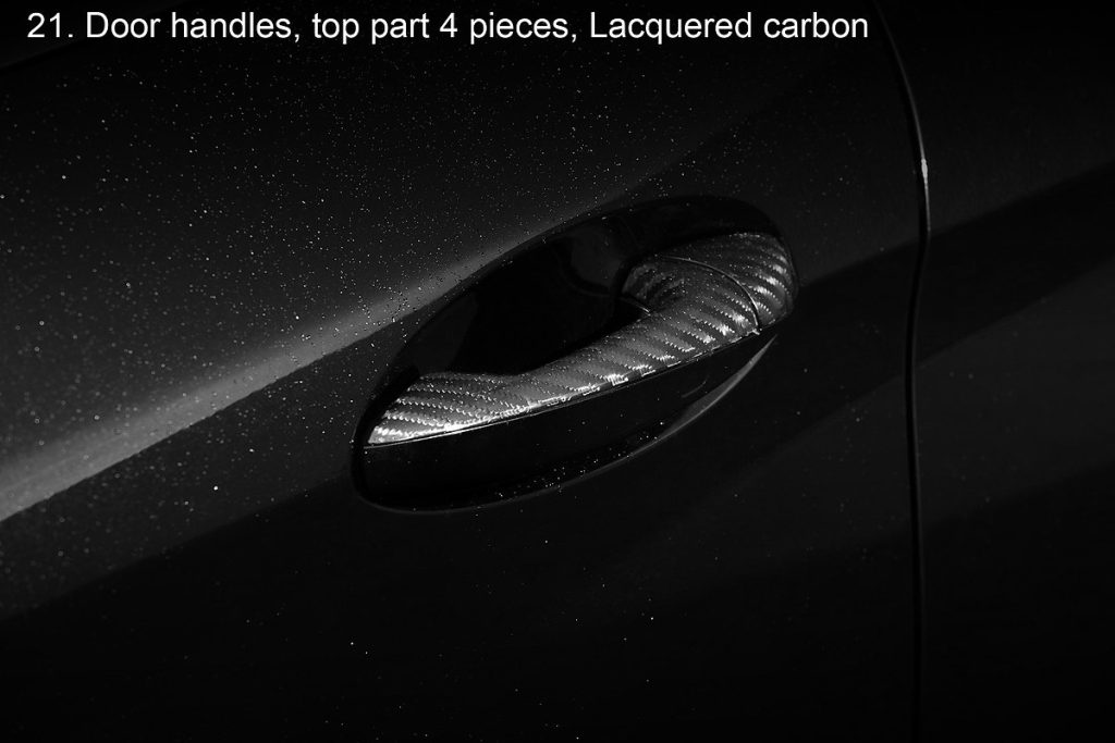 มือจับประตู Carbon Fiber ส่วนบน คาร์บอนเคลือบเงา MERCEDES BENZ W166 GLE ทรง TOPCAR INFERNO 4 ชิ้น