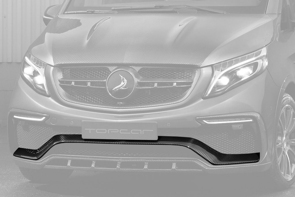 ลิ้นหน้า Carbon Fiber ตัวกลาง MERCEDES BENZ W447 V-Class ทรง TOPCAR