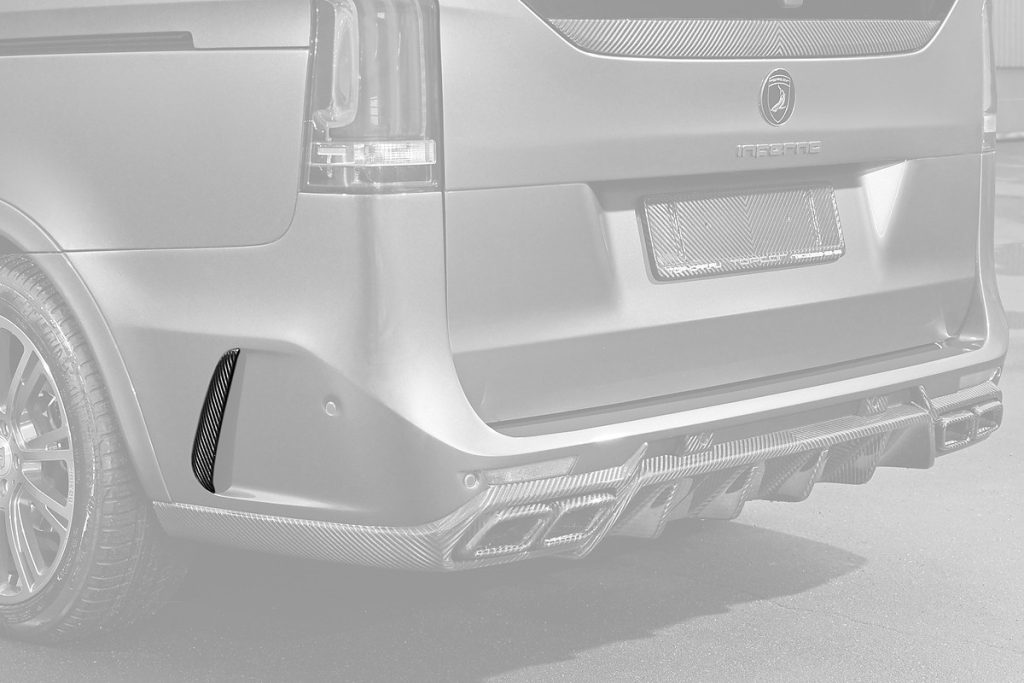 กันชนหลัง Carbon Fiber ซ้าย-ขวา แผ่นปิด MERCEDES BENZ W447 V-Class ทรง TOPCAR 2 ชิ้น