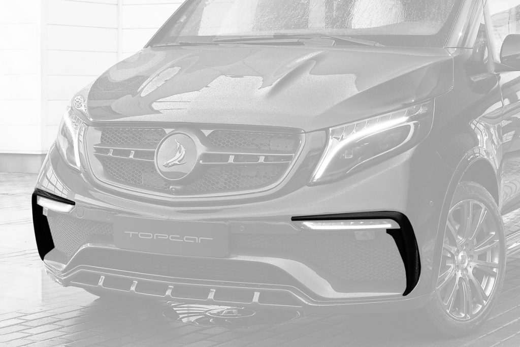 กันชนหน้า ชิ้นเสริม ซ้าย-ขวา MERCEDES BENZ W447 V-Class แบบพ่นสี ทรง TOPCAR 2 ชิ้น