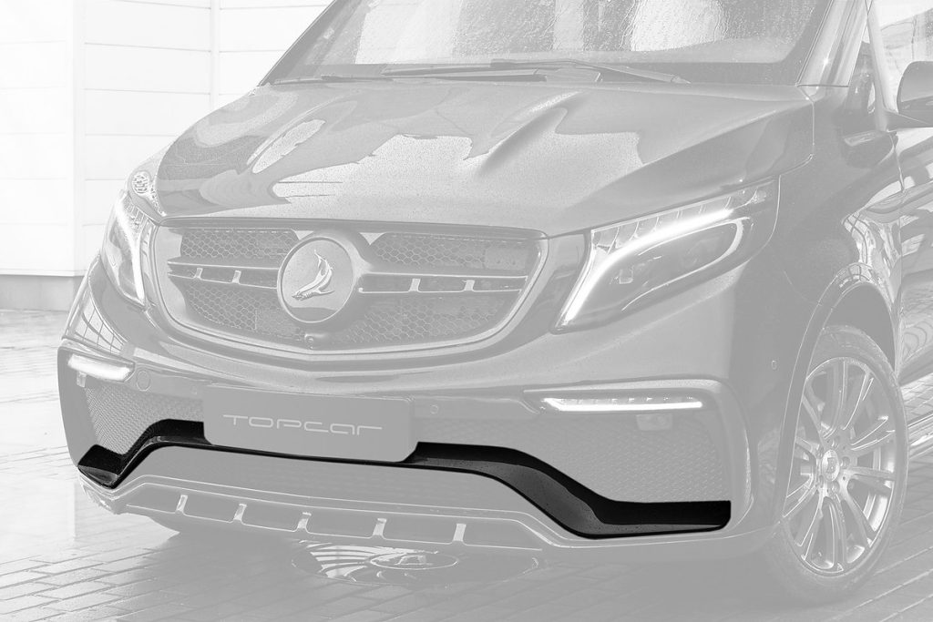 ลิ้นหน้า ตัวกลาง MERCEDES BENZ W447 V-Class แบบพ่นสี ทรง TOPCAR