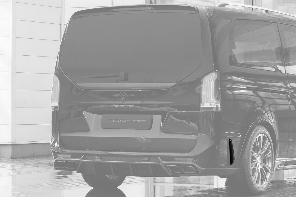 กันชนหลัง ซ้าย-ขวา แผ่นปิด MERCEDES BENZ W447 V-Class แบบพ่นสี ทรง TOPCAR 2 ชิ้น