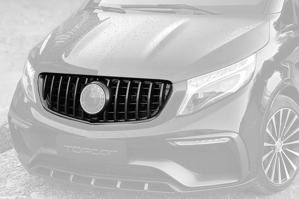 กระจังหน้า Carbon Fiber ตัวกลาง MERCEDES BENZ W447 V-Class ทรง TOPCAR (Panamericana)