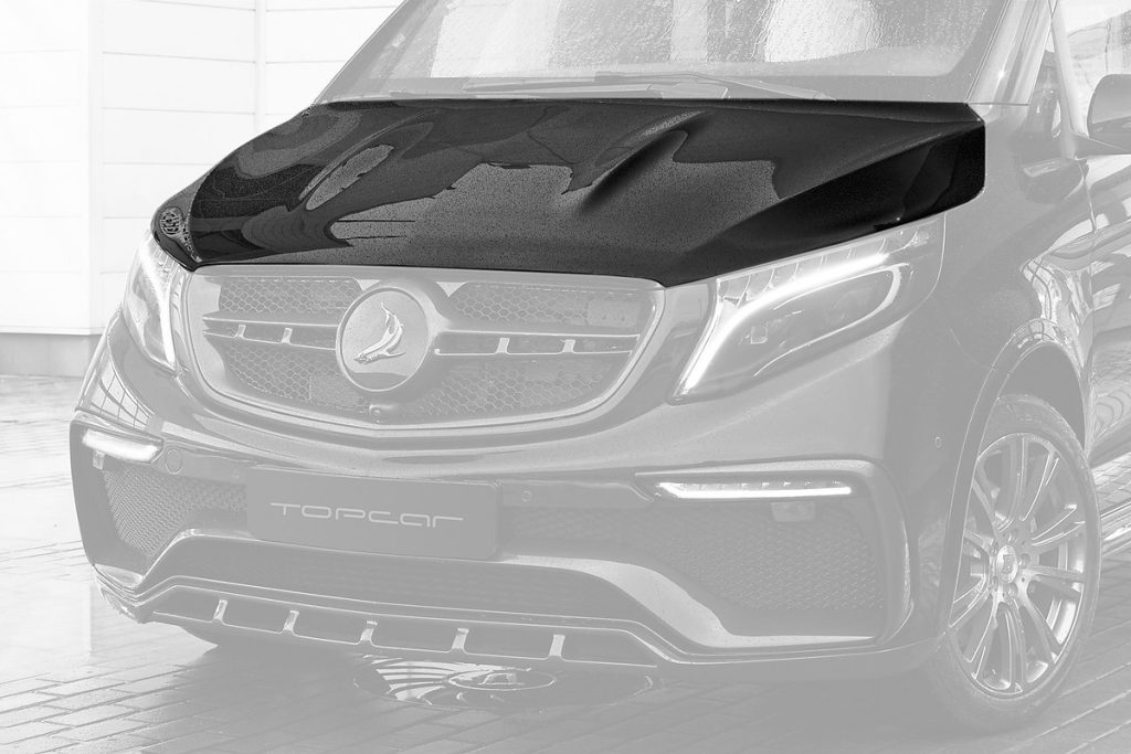 ฝากระโปรงหน้า Carbon Fiber W447 V-Class แบบพ่นสี ทรง TOPCAR