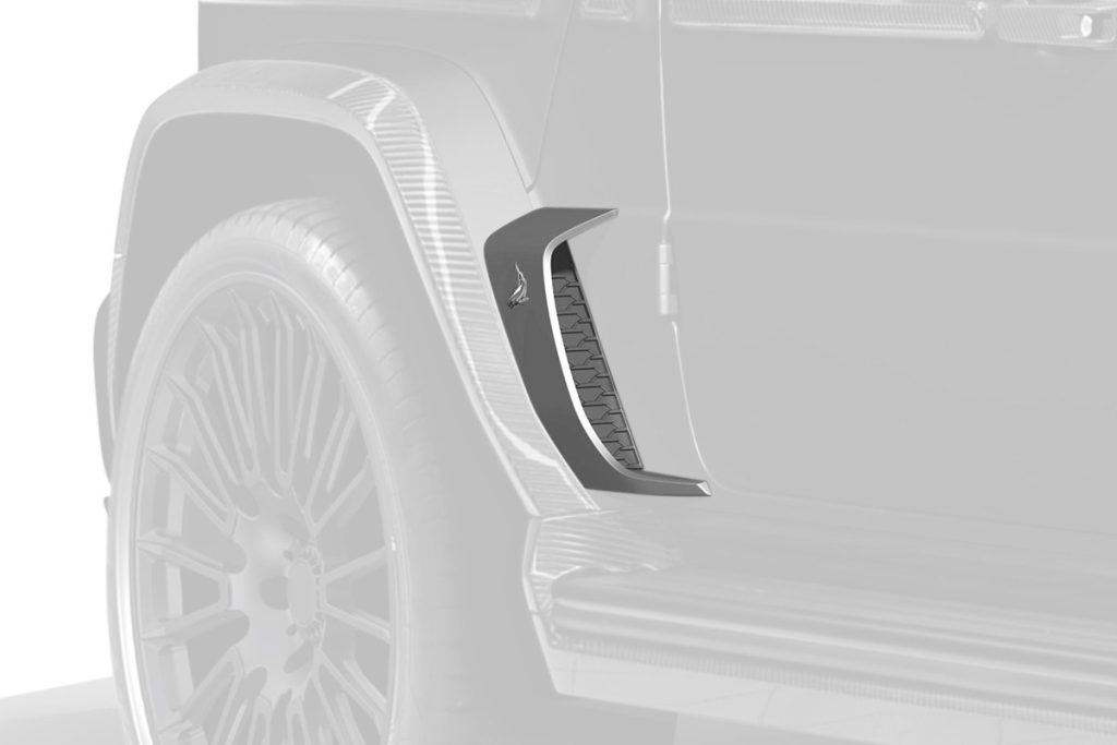 โลโก้ Carbon Fiber ลาย Shark MERCEDES BENZ W465 G-Class แบบพ่นสี ทรง TOPCAR INFERNO 2 ชิ้น