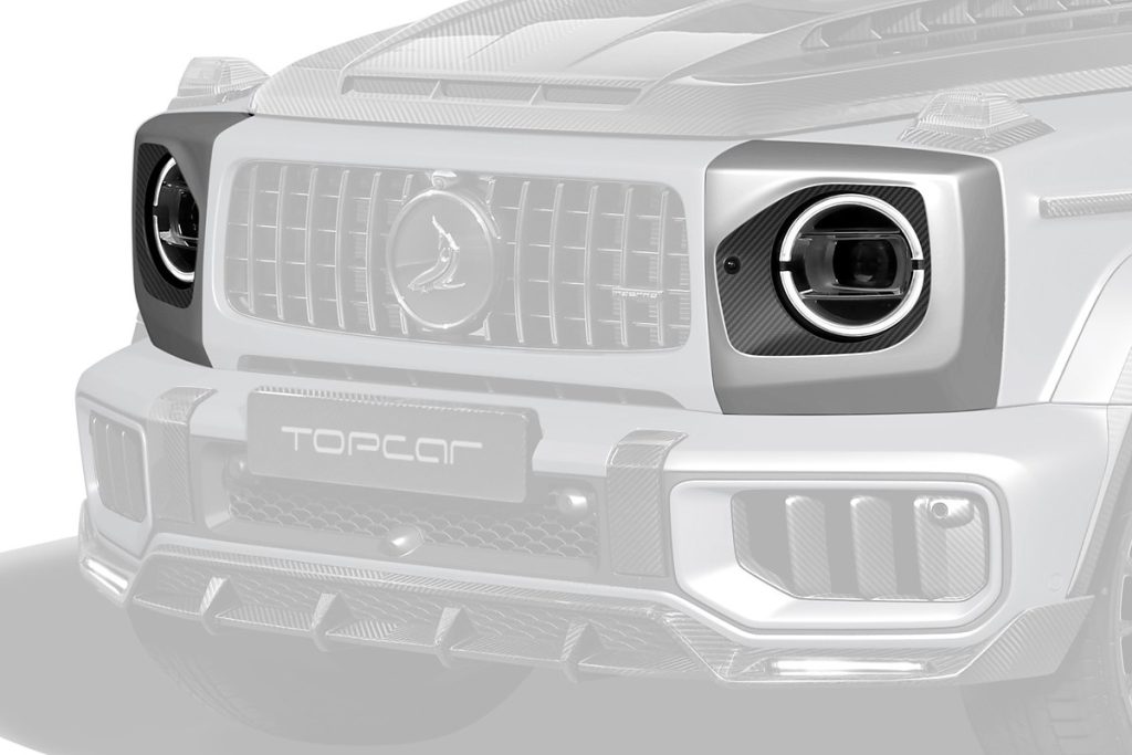 ไฟหน้า Carbon Fiber ฝาครอบ MERCEDES BENZ W465 G-Class ทรง TOPCAR INFERNO Light Pack 2 ชิ้น