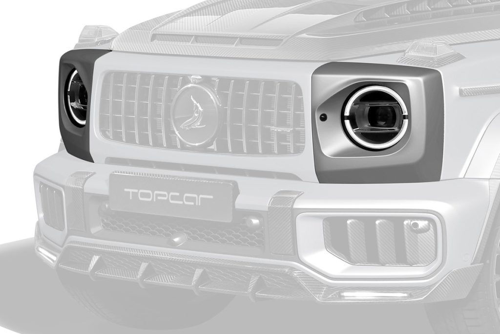 ไฟหน้า Carbon Fiber ฝาครอบ MERCEDES BENZ W465 G-Class แบบพ่นสี ทรง TOPCAR INFERNO Light Pack 2 ชิ้น