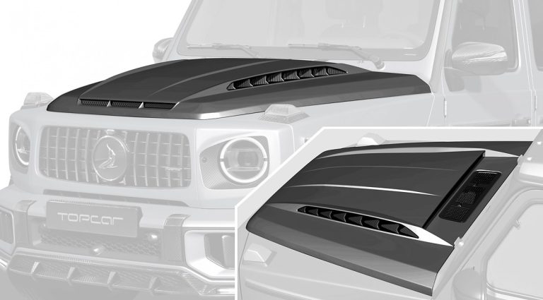 ฝากระโปรงหน้า Carbon Fiber ลาย Aero Style MERCEDES BENZ W465 G-Class แบบพ่นสี ทรง TOPCAR INFERNO Light Pack