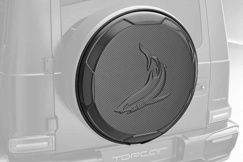 ล้อ Carbon Fiber ลาย Shark Style ฝาครอบล้ออะไหล่ MERCEDES BENZ W465 G-Class ทรง TOPCAR INFERNO Light Pack