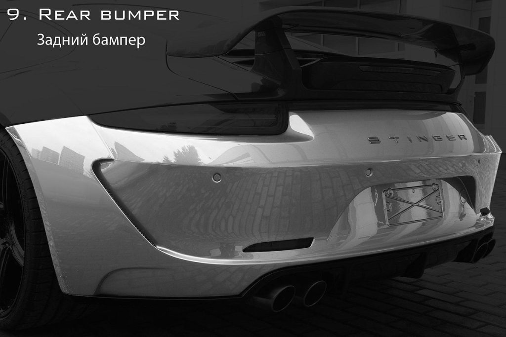 กันชนหลัง PORSCHE 991 911 Carrera ทรง TOPCAR Stinger
