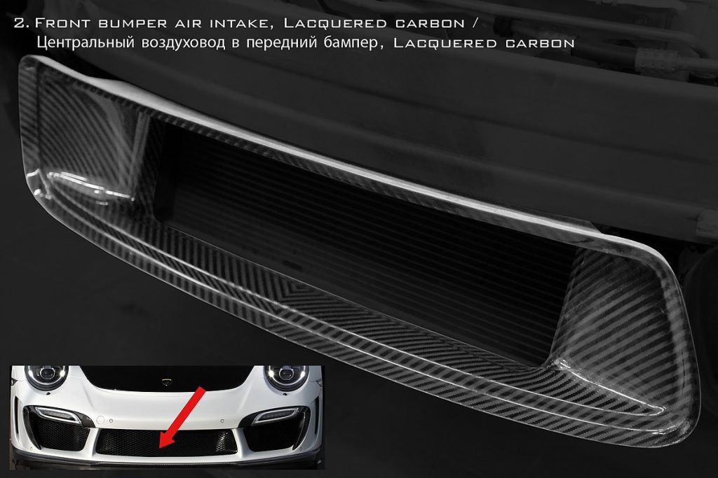 ช่องระบายอากาศ Carbon Fiber คาร์บอนเคลือบเงา PORSCHE 991 911 Carrera ทรง TOPCAR Stinger GTR