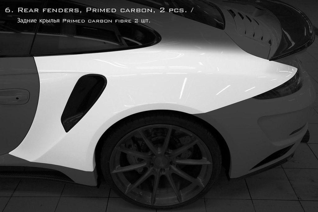 แก้มข้างหลัง Carbon Fiber PORSCHE 991 911 Carrera แบบพ่นสี ทรง TOPCAR Stinger GTR 2 ชิ้น