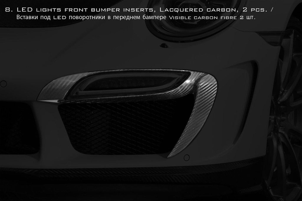 ไฟ Carbon Fiber ชิ้นเสริม คาร์บอนเคลือบเงา 991 911 Carrera ทรง TOPCAR Stinger GTR 2 ชิ้น
