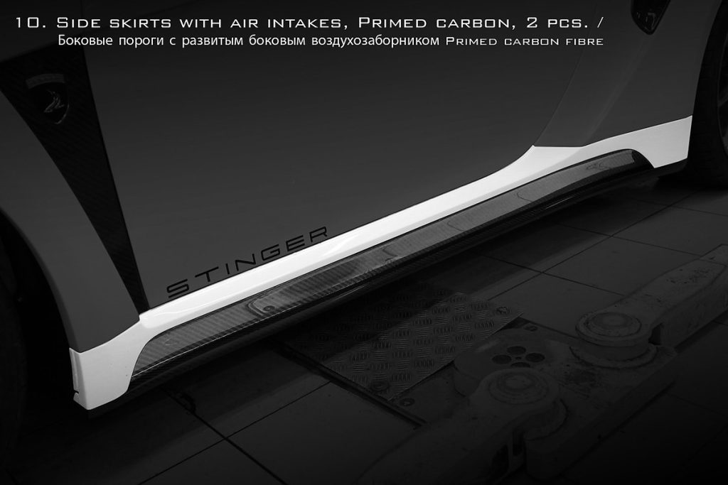 ช่องระบายอากาศ Carbon Fiber PORSCHE 991 911 Carrera แบบพ่นสี ทรง TOPCAR Stinger GTR 2 ชิ้น