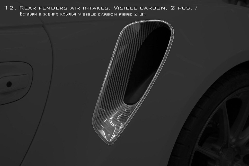 ช่องระบายอากาศ Carbon Fiber คาร์บอนเคลือบเงา PORSCHE 991 911 Carrera ทรง TOPCAR Stinger GTR 2 ชิ้น (Fenders Intakes)