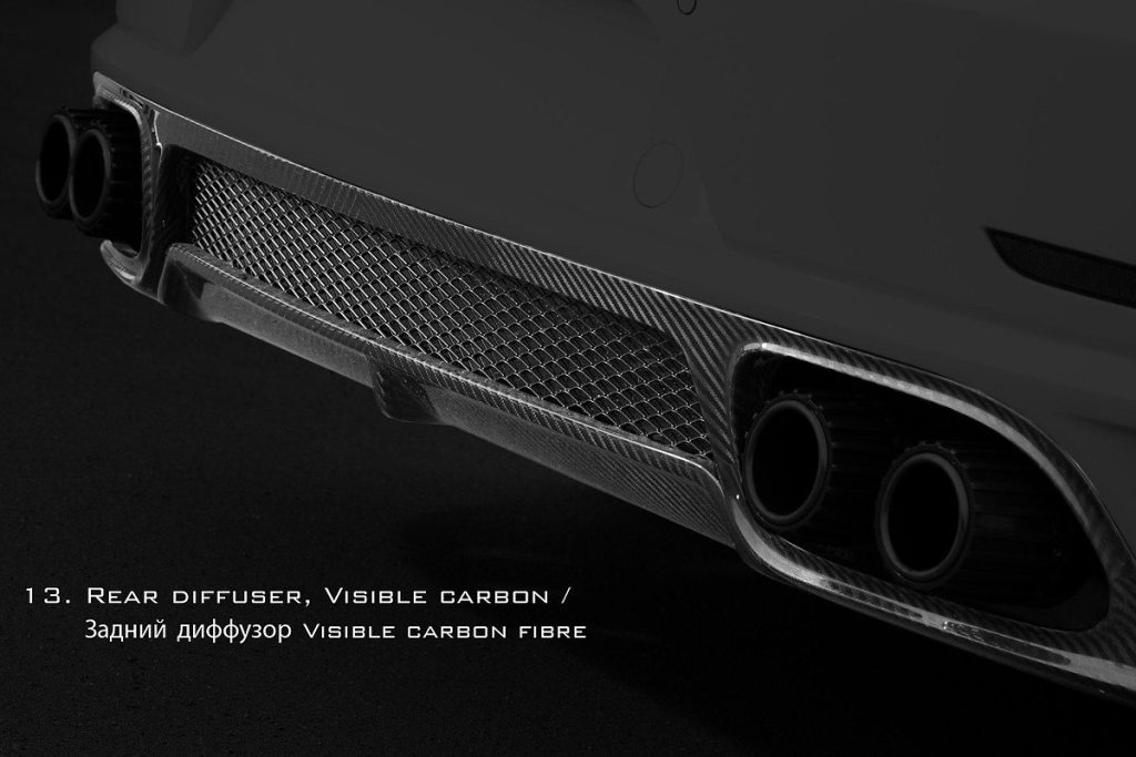 ดิฟฟิวเซอร์ท้าย Carbon Fiber คาร์บอนเคลือบเงา PORSCHE 991 911 Carrera ทรง TOPCAR Stinger GTR