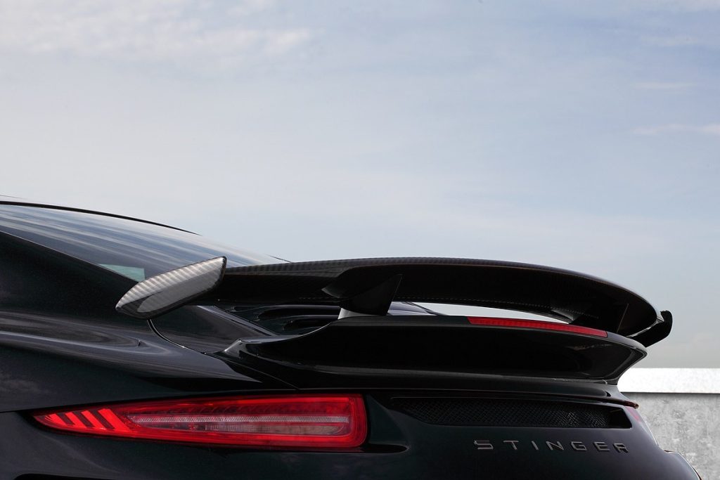 สปอยเลอร์ท้าย Carbon Fiber คาร์บอนเคลือบเงา 991 911 Carrera ทรง TOPCAR Stinger GTR (Rs)