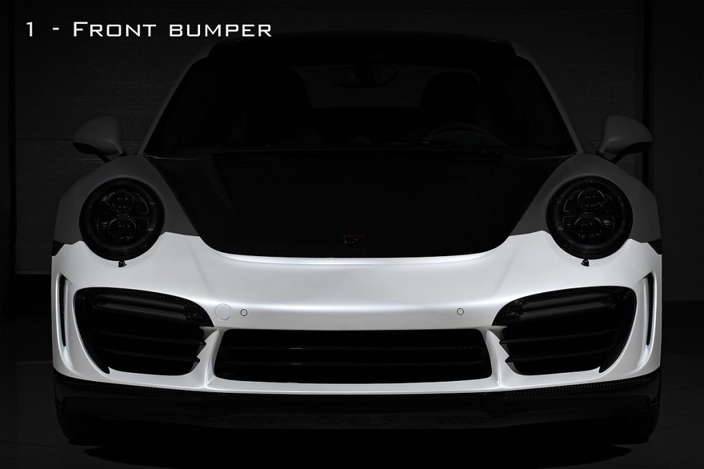กันชนหน้า Carbon Fiber PORSCHE 991.2 911 Carrera แบบพ่นสี ทรง TOPCAR Stinger GTR gen.2