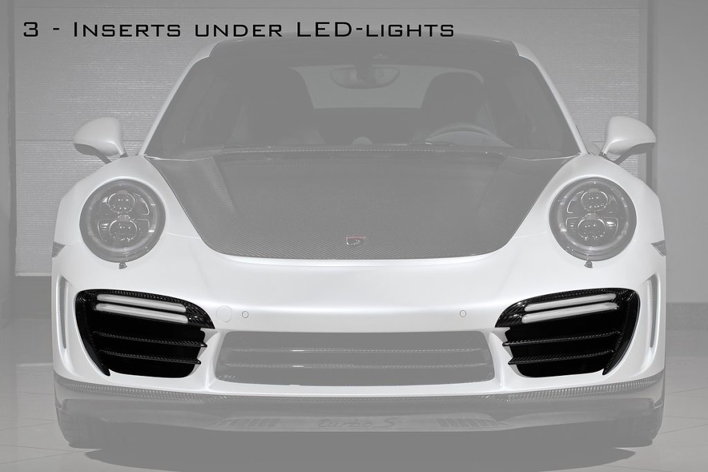 ไฟ Carbon Fiber ชิ้นเสริม 991.2 911 Carrera ทรง TOPCAR Stinger GTR gen.2 2 ชิ้น
